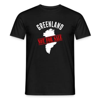 Greenland Not for Sale - Men's T-Shirt - black - Front - AI Model Male 178 light (178cm)