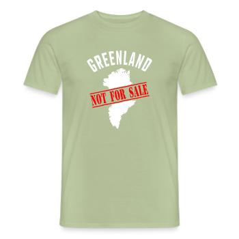 Greenland Not for Sale - Männer T-Shirt - Sage - Vorne - AI Model Male 178 light (178cm)