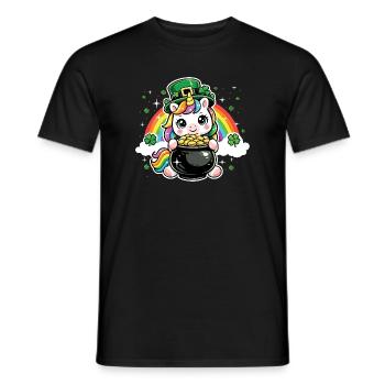 Shamrock Unicorn St Patrick’s Irish - T-shirt homme - noir - Devant - AI Model Male 178 light (178cm)