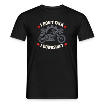 Why we ride motorcycles, - Men's T-Shirt - black - Front - AI Model Male 178 light (178cm)