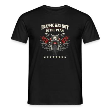 Motorcycle Traffic Humor, The Driver - Men's T-Shirt - black - Front - AI Model Male 178 light (178cm)
