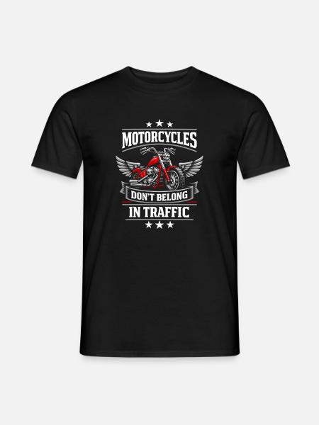 Motorrad-verkehrs-humor, Den Fahrer - Männer T-Shirt - Schwarz