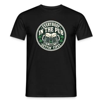 Pub Toast St Paddy's Tipsy Tee - Männer T-Shirt - Schwarz - Vorne - AI Model Male 178 light (178cm)