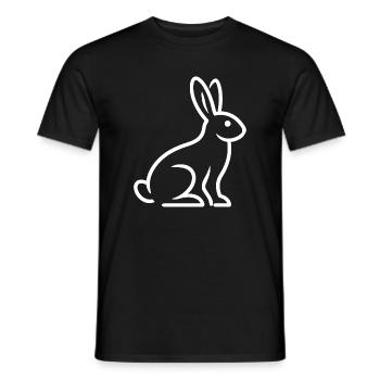 Bunny Silhouette – Minimalist Animal Design - Men's T-Shirt - black - Front - AI Model Male 178 light (178cm)