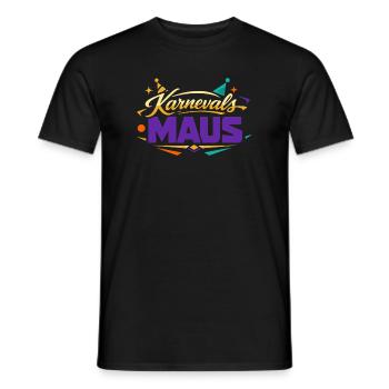 Karnevalsmaus Süß Fasching Kostüm Geschenk  - Männer T-Shirt - Schwarz - Vorne - AI Model Male 178 light (178cm)