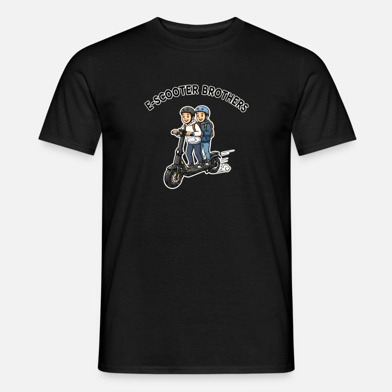 E-Scooter Brüder Duo - Männer T-Shirt - Schwarz