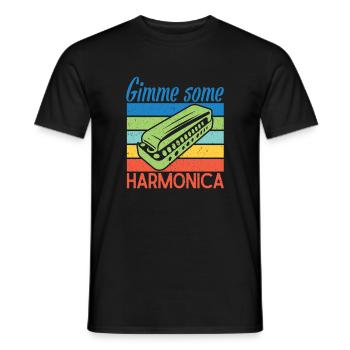 Funny Harmonica Player Gimme Some Harmonica - Männer T-Shirt - Schwarz - Vorne - AI Model Male 178 light (178cm)
