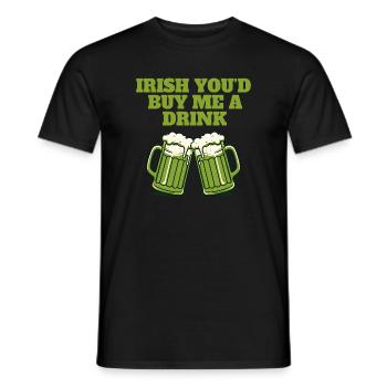 Irlandais Tu m’offrirais un verre - T-shirt homme - noir - Devant - AI Model Male 178 light (178cm)