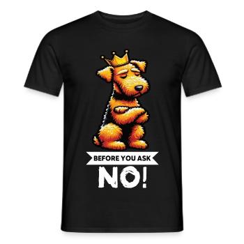 Avant de demander aux Airedale Terrier Airedales - T-shirt homme - noir - Devant - AI Model Male 178 light (178cm)