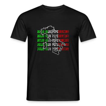 Souvenirs drôles d’huile à l’ail et piment en Italie - T-shirt homme - noir - Devant - AI Model Male 178 light (178cm)