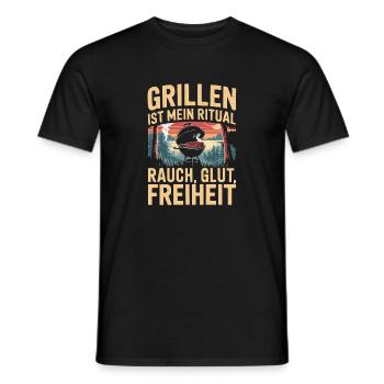  Grillen Ist Mein Ritual Rauch Glut Freiheit BBQ - Männer T-Shirt - Schwarz - Vorne - AI Model Male 178 light (178cm)