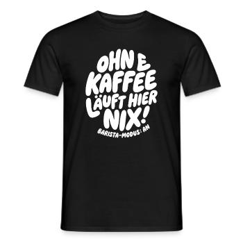 Nothing works here without coffee - Men's T-Shirt - black - Front - AI Model Male 178 light (178cm)