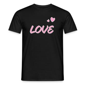Pastellliebe und gezeichnete Herzen - Männer T-Shirt - Schwarz - Vorne - AI Model Male 178 light (178cm)