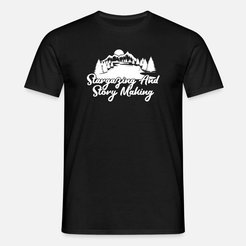 Spejderspejder, spejderarbejde, stjernekiggeri og historiefortælling. - T-shirt til herrer - sort