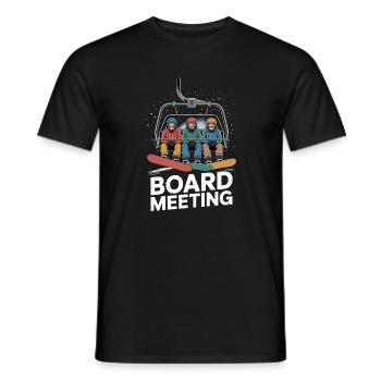 Funny Snowboarding Board Meeting - Men's T-Shirt - black - Front - AI Model Male 178 light (178cm)