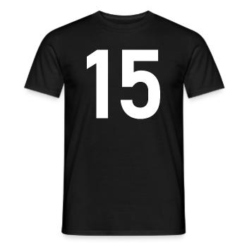 15. 15 ANS. 15e ANNIVERSAIRE. ANNIVERSAIRE 15 ANS. - T-shirt homme - noir - Devant - AI Model Male 178 light (178cm)