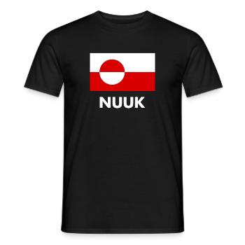 Greenland Flag - Nuuk - Grönland - Denmark Danmark - Men's T-Shirt - black - Front - AI Model Male 178 light (178cm)