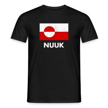 Greenland Flag - Nuuk - Grönland - Denmark Danmark - Men's T-Shirt - black - Front - AI Model Male 178 light (178cm)