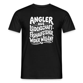 Passionate anglers – early risers - Men's T-Shirt - black - Front - AI Model Male 178 light (178cm)