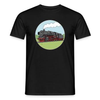Steam Locomotive Locomotive Railway Locomotive Br01 - Men's T-Shirt - black - Front - AI Model Male 178 light (178cm)