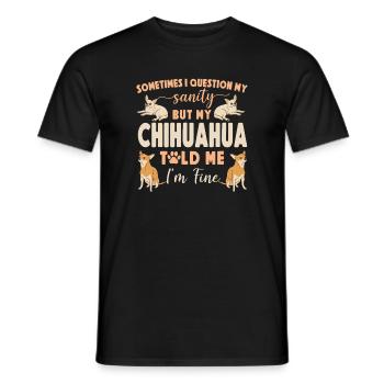 Chihuahua Chihuahueño Parfois je - T-shirt homme - noir - Devant - AI Model Male 178 light (178cm)