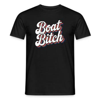 Funny Retro Boat Life Typography - Men's T-Shirt - black - Front - AI Model Male 178 light (178cm)