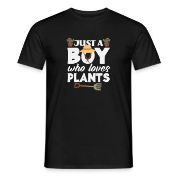 Just A Boy Who Loves Plants Plant Lover - Männer T-Shirt - Schwarz - Vorne - AI Model Male 178 light (178cm)