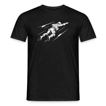 Astronaute en vol dans l'espace - T-shirt homme - noir - Devant - AI Model Male 178 light (178cm)