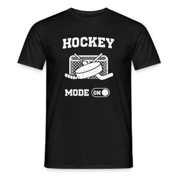 Hockey Mode On - Men's T-Shirt - black - Front - AI Model Male 178 light (178cm)