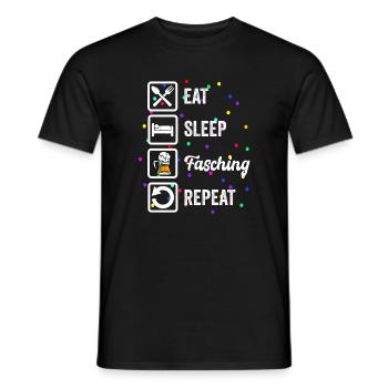 Eat Sleep Carnival Repeat – Beer & Carnival - Men's T-Shirt - black - Front - AI Model Male 178 light (178cm)