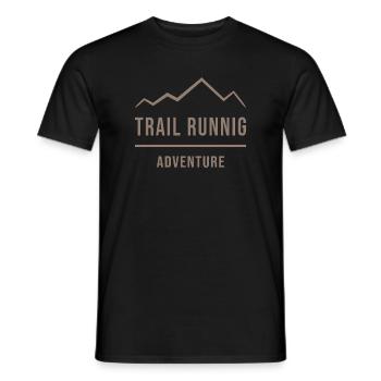 Trail Running Adventure - Men's T-Shirt - black - Front - AI Model Male 178 light (178cm)