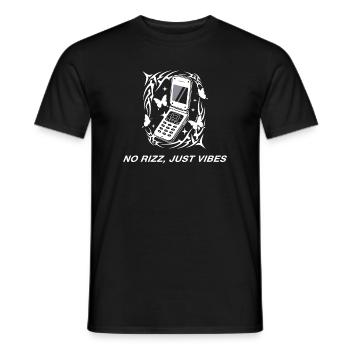 No Rizz Just Vibes Y2K Cell Phone - Men's T-Shirt - black - Front - AI Model Male 178 light (178cm)