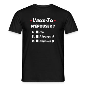 Do you want to marry me? Choice in Love - Men's T-Shirt - black - Front - AI Model Male 178 light (178cm)
