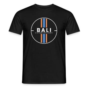 Coordonnées de l’île de Bali - T-shirt homme - noir - Devant - AI Model Male 178 light (178cm)