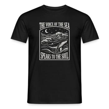 Marine Life Aesthetic Whale - Ocean Art - Men's T-Shirt - black - Front - AI Model Male 178 light (178cm)