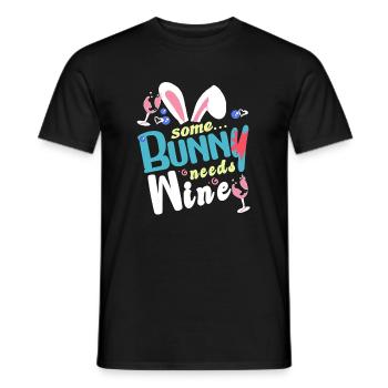 Un lapin a besoin de vin - T-shirt homme - noir - Devant - AI Model Male 178 light (178cm)