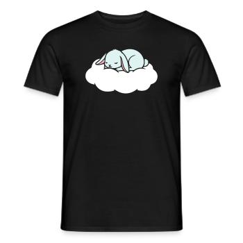 Rêve du Lapin endormi sur un nuage - T-shirt homme - noir - Devant - AI Model Male 178 light (178cm)