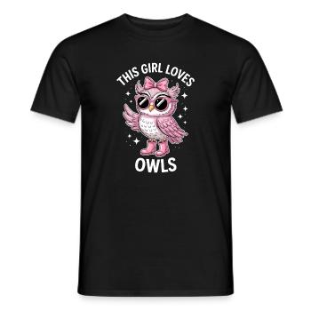 Eule Sprüche Eulen Lustiges Eulen Geschenk - Männer T-Shirt - Schwarz - Vorne - AI Model Male 178 light (178cm)