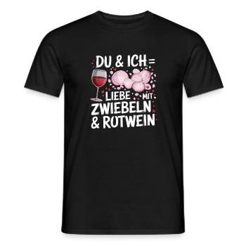 You and I love with onions and red wine for - Men's T-Shirt - black - Front - AI Model Male 178 light (178cm)