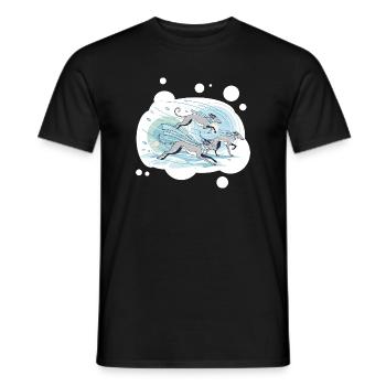 Windhunde - Männer T-Shirt - Schwarz - Vorne - AI Model Male 178 light (178cm)