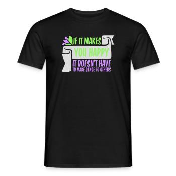 Si ça te rend heureux, sens les autres, Spruch Glück Frei - T-shirt homme - noir - Devant - AI Model Male 178 light (178cm)