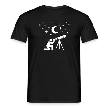 Astronomie de nuit – Conception de télescopes et d’étoiles - T-shirt homme - noir - Devant - AI Model Male 178 light (178cm)