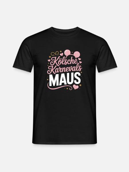 Kölsche Karnevalsmaus Karneval Köln Kölner Maus - Männer T-Shirt - Schwarz