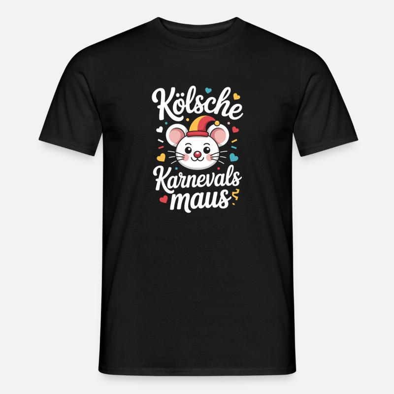 Kölsche Karnevalsmaus Karneval Köln Kölner Maus - Männer T-Shirt - Schwarz