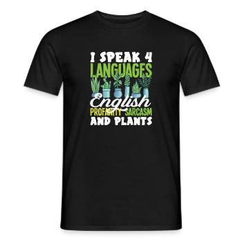 Parler 4 langues Anglais Sarcasme - T-shirt homme - noir - Devant - AI Model Male 178 light (178cm)