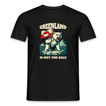 Le Groenland n’est pas à vendre - T-shirt homme - noir - Devant - AI Model Male 178 light (178cm)