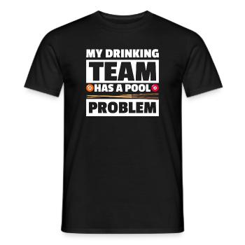 My drinking team funny billiards billiards player - Men's T-Shirt - black - Front - AI Model Male 178 light (178cm)