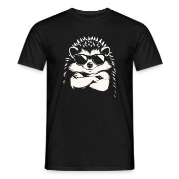 Hérisson cool avec des lunettes de soleil | Motif drôle d’animal - T-shirt homme - noir - Devant - AI Model Male 178 light (178cm)