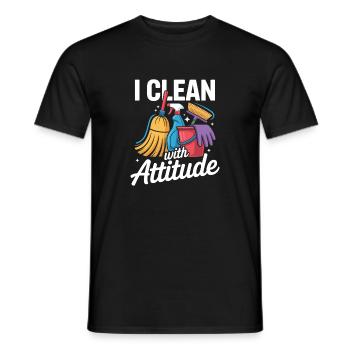 Motif de l’équipe de nettoyage - T-shirt homme - noir - Devant - AI Model Male 178 light (178cm)