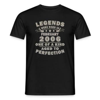 Légende de l’anniversaire de février 2006 - T-shirt homme - noir - Devant - AI Model Male 178 light (178cm)